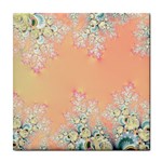 Peach Spring Frost On Flowers Fractal Ceramic Tile Front