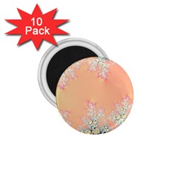 Peach Spring Frost On Flowers Fractal 1 75  Button Magnet (10 Pack) by Artist4God