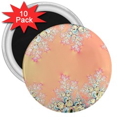 Peach Spring Frost On Flowers Fractal 3  Button Magnet (10 Pack) by Artist4God