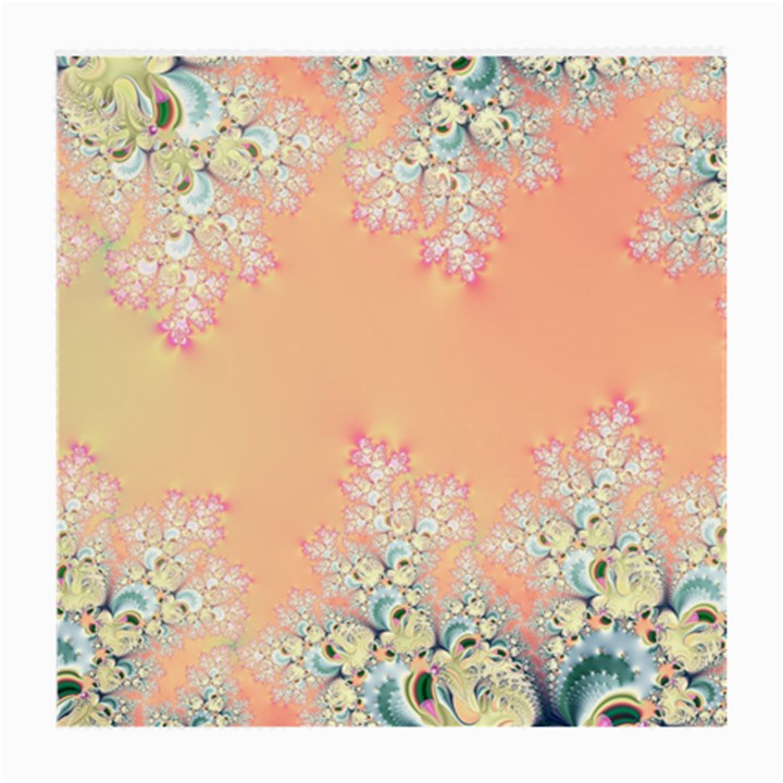 Peach Spring Frost On Flowers Fractal Glasses Cloth (Medium, Two Sided)