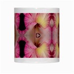 Pink Gladiolus Flowers White Coffee Mug Center