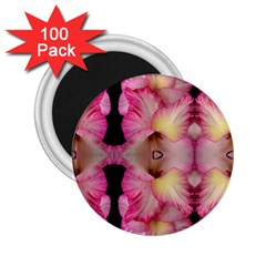 Pink Gladiolus Flowers 2 25  Button Magnet (100 Pack) by Artist4God