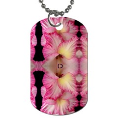 Pink Gladiolus Flowers Dog Tag (two-sided)  by Artist4God