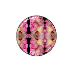 Pink Gladiolus Flowers Golf Ball Marker (for Hat Clip) by Artist4God