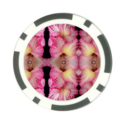 Pink Gladiolus Flowers Poker Chip by Artist4God