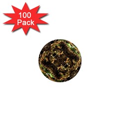 Artificial Tribal Jungle Print 1  Mini Button Magnet (100 Pack)