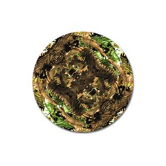 Artificial Tribal Jungle Print Magnet 3  (round) by dflcprints