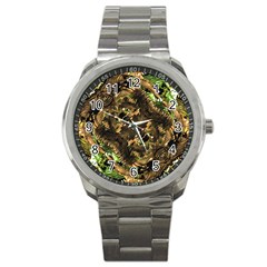 Artificial Tribal Jungle Print Sport Metal Watch by dflcprints