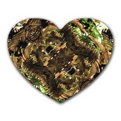 Artificial Tribal Jungle Print Mouse Pad (heart) by dflcprints