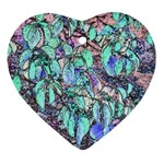 Colored Pencil Tree Leaves Drawing Heart Ornament (Two Sides) Front