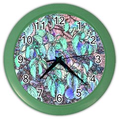 Colored Pencil Tree Leaves Drawing Wall Clock (color) by LokisStuffnMore