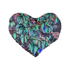 Colored Pencil Tree Leaves Drawing 16  Premium Heart Shape Cushion  by LokisStuffnMore