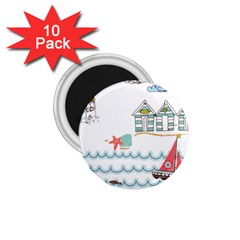 Summer Holiday 1 75  Button Magnet (10 Pack)