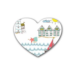 Summer Holiday Drink Coasters (heart) by whitemagnolia