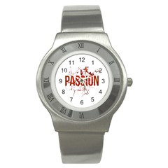 Passion And Lust Grunge Design Stainless Steel Watch (slim) by dflcprints