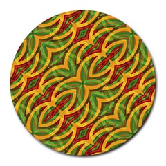 Tropical Colors Abstract Geometric Print 8  Mouse Pad (round) by dflcprints