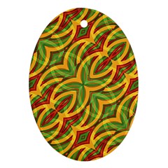 Tropical Colors Abstract Geometric Print Oval Ornament by dflcprints