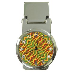 Tropical Colors Abstract Geometric Print Money Clip With Watch