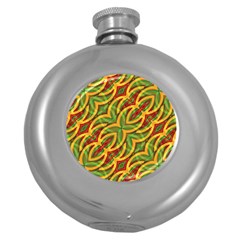 Tropical Colors Abstract Geometric Print Hip Flask (round)