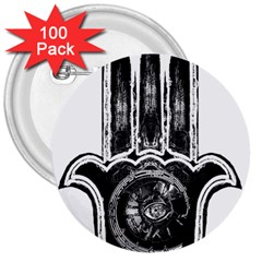 Hamsamusiceyebubblesz 3  Button (100 Pack)