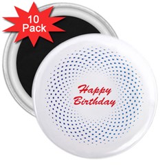 Halftone Circle With Squares 3  Button Magnet (10 Pack)