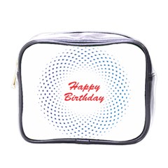 Halftone Circle With Squares Mini Travel Toiletry Bag (one Side) by rizovdesign