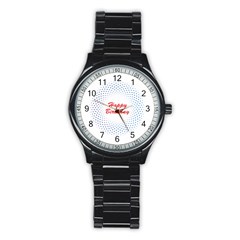 Halftone Circle With Squares Sport Metal Watch (black) by rizovdesign