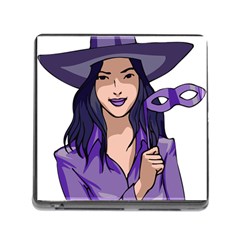 Purple Witch Memory Card Reader With Storage (square) by FunWithFibro