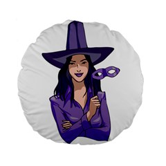 Purple Witch 15  Premium Round Cushion  by FunWithFibro