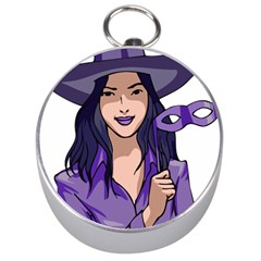 Purple Witch Silver Compass by FunWithFibro