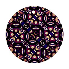 Colorful Tribal Pattern Print Round Ornament (two Sides) by dflcprints