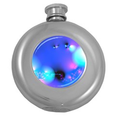 Love In Action, Pink, Purple, Blue Heartbeat 10000x7500 Hip Flask (Round)