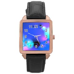 Love In Action, Pink, Purple, Blue Heartbeat 10000x7500 Rose Gold Leather Watch 