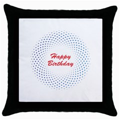 Halftone Circle With Squares Black Throw Pillow Case by rizovdesign