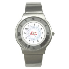 Halftone Circle With Squares Stainless Steel Watch (slim) by rizovdesign