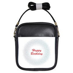 Halftone Circle With Squares Girl s Sling Bag by rizovdesign