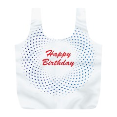 Halftone Circle With Squares Reusable Bag (l)