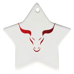 Stylized Symbol Red Bull Icon Design Star Ornament by rizovdesign