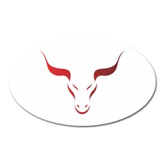 Stylized Symbol Red Bull Icon Design Magnet (oval) by rizovdesign