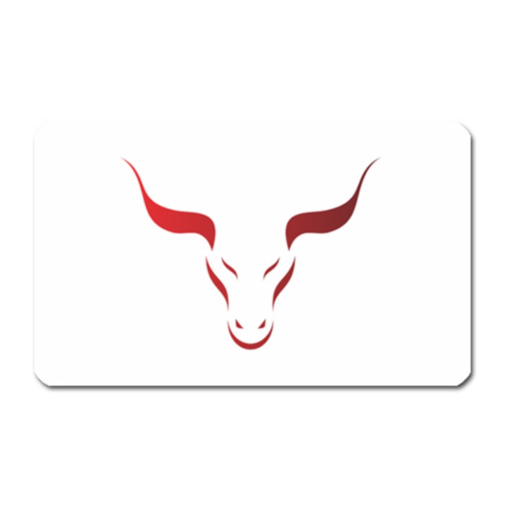 Stylized Symbol Red Bull Icon Design Magnet (Rectangular)