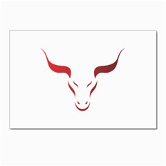 Stylized Symbol Red Bull Icon Design Postcard 4 x 6  (10 Pack) by rizovdesign