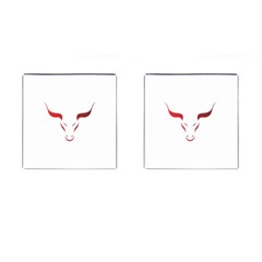 Stylized Symbol Red Bull Icon Design Cufflinks (square) by rizovdesign