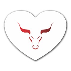 Stylized Symbol Red Bull Icon Design Mouse Pad (heart) by rizovdesign