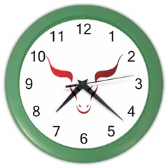 Stylized Symbol Red Bull Icon Design Wall Clock (color)
