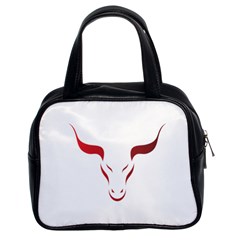 Stylized Symbol Red Bull Icon Design Classic Handbag (two Sides) by rizovdesign