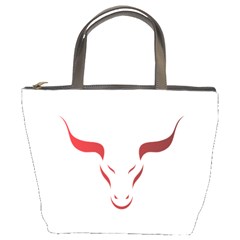 Stylized Symbol Red Bull Icon Design Bucket Handbag by rizovdesign