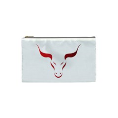 Stylized Symbol Red Bull Icon Design Cosmetic Bag (small) by rizovdesign
