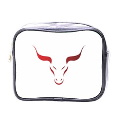 Stylized Symbol Red Bull Icon Design Mini Travel Toiletry Bag (one Side) by rizovdesign