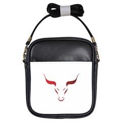 Stylized Symbol Red Bull Icon Design Girl s Sling Bag by rizovdesign