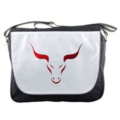 Stylized Symbol Red Bull Icon Design Messenger Bag by rizovdesign